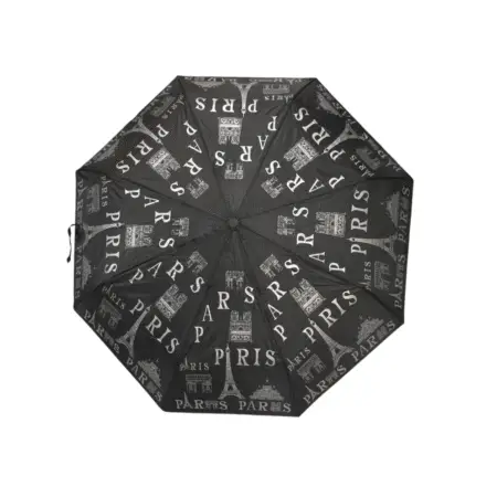 Parapluie compact manuel motif "Tour Eiffel" coloris assorties x12