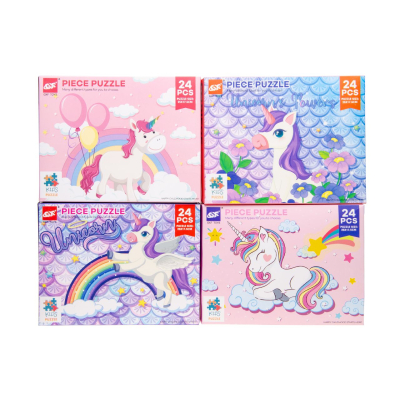Présentoir puzzle Licorne enfants 24 pces. Modèles assorties x16