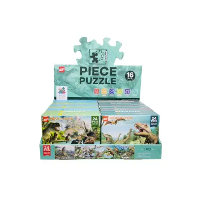 Présentoir puzzle Dinosaure enfants 24 pces. Modèles assorties x16