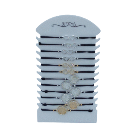 Bracelets fins métal et strass motifs  infini et arbre de vie X12
