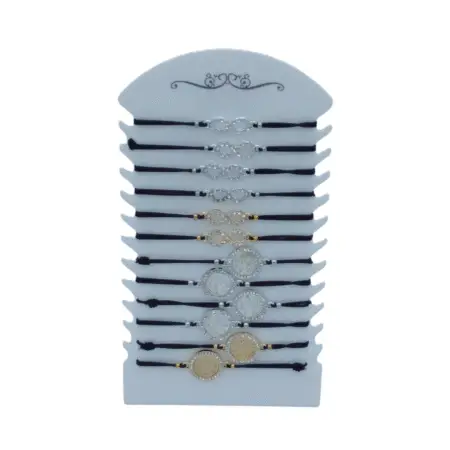 Bracelets fins métal et strass motifs  infini et arbre de vie X12