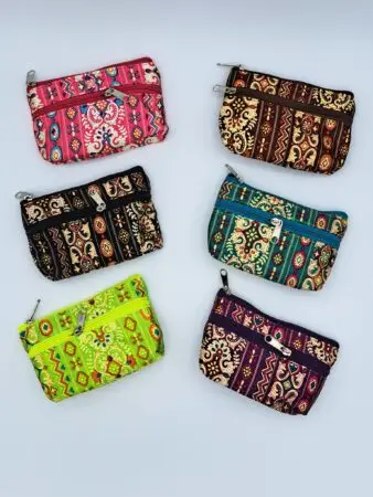 Porte-monnaie en nylon motif arabesque couleurs assorties