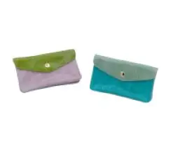 Porte monnaies en cuir bicolore. Couleurs assorties