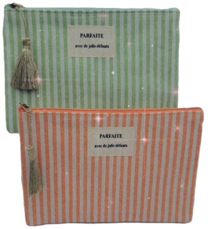 Pochette cosmétique en tissu "Parfaite" coloris assortis