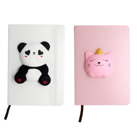 Carnet A5 80 pages couvertures squishy chat ou panda assorties