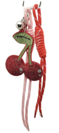 Porte-clés  charms accessoire pour sac cerise total strass