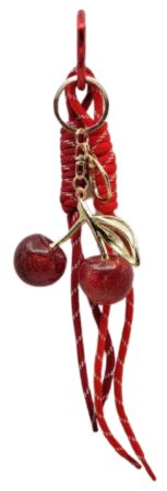 Porte-clés charms accessoire pour sac gold cerise.