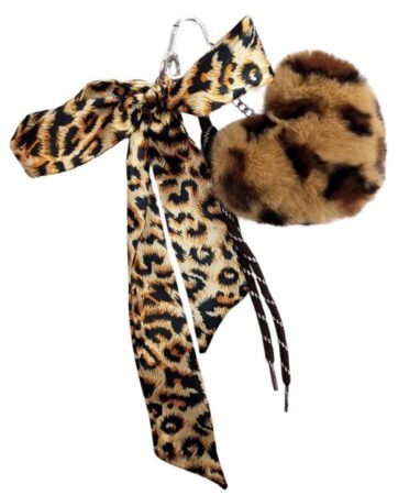 Porte-clés charms accessoire pour sac forme coeur leopard
