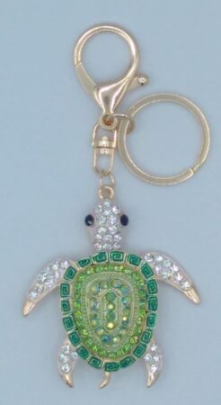 Porte-clés tortue gold & strass couleurs assorties