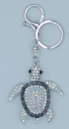 Porte-clés tortue sylver & strass couleurs assorties