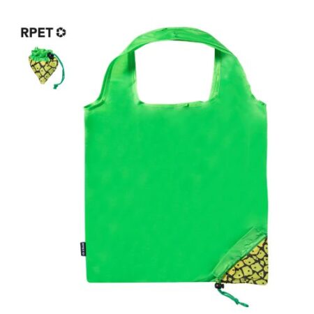 Sac pliable en RPET 190T avec des designs de fruits. Avec une résistance allant jusqu'à 7 kg.