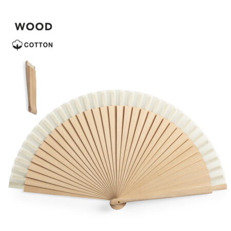Éventail en bois et coton