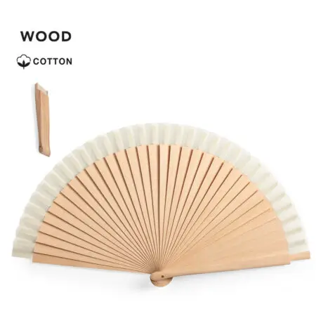 Éventail en bois et coton