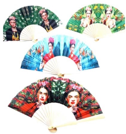 Eventail motif Frida Kahlo assortis x12
