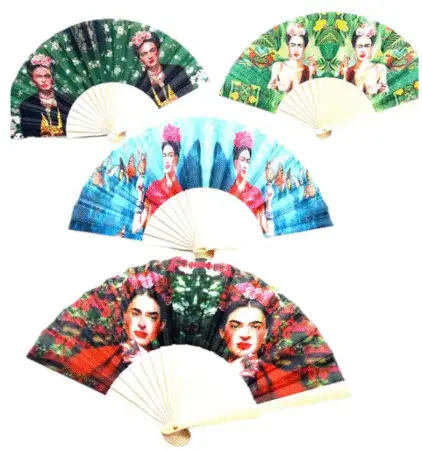 Eventail motif Frida Kahlo assortis x12