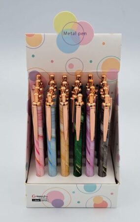Stylo bille retractable modèles assorties x24