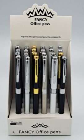 Stylo bille chrome mécanisme twist modèles assortis x24