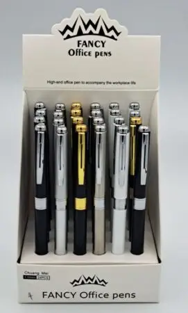 Stylo bille chrome mécanisme twist modèles assortis x24