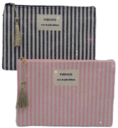 Pochette cosmétique en tissu uni "Parfaite" coloris assortis