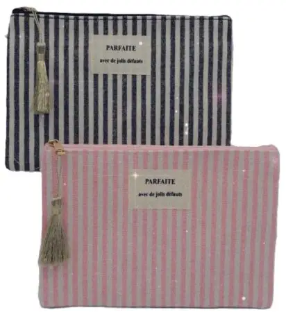 Pochette cosmétique en tissu uni "Parfaite" coloris assortis
