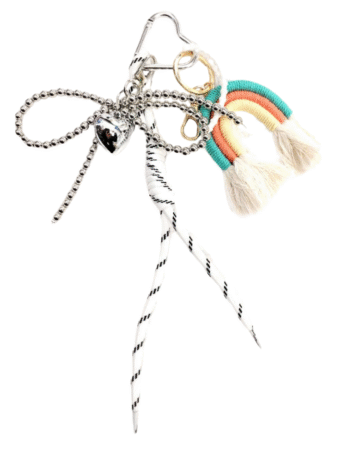 Porte-clés charms accessoire pour sac forme poisson bleu/blanc