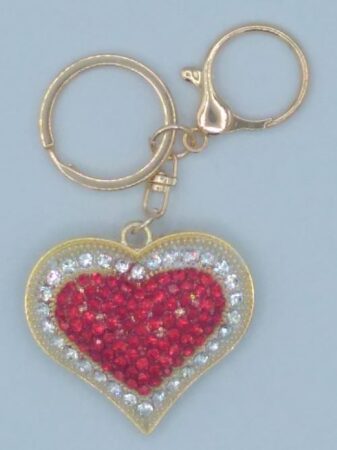 Porte-clés coeur doré et strass, Modèles assortis